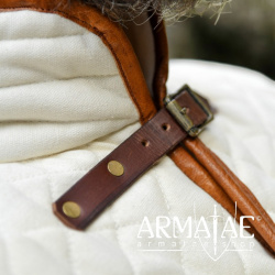 Gambeson mit abnehmbaren Ärmeln & Leder, Natur-Braun ULF-CL-29 auf https://armatae.shop