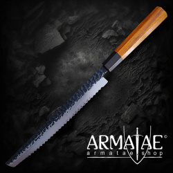 Brotmesser Sanmai handgeschmiedet K 25 cm auf https://armatae.shop