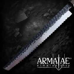 Brotmesser Sanmai handgeschmiedet K 25 cm auf https://armatae.shop