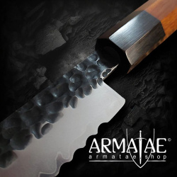 Brotmesser Sanmai handgeschmiedet K 25 cm auf https://armatae.shop