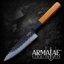 Kochmesser Sanmai handgeschmiedet K 14 cm auf https://armatae.shop