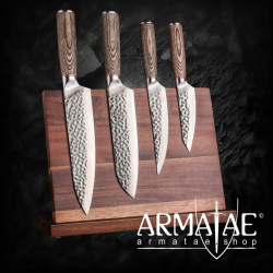 Magnet Messerblock aus geöltem Akazienholz auf https://armatae.shop
