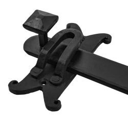 27,3 cm Eisen Torverschluss, schwarzer Klappenriegel, robust geschmiedeter Fallriegel auf https://armatae.shop