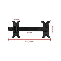 27,3 cm Eisen Torverschluss, schwarzer Klappenriegel, robust geschmiedeter Fallriegel auf https://armatae.shop
