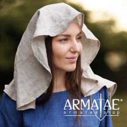 Authentischer mittelalterlicher Schleier aus 100 % Leinen auf https://armatae.shop