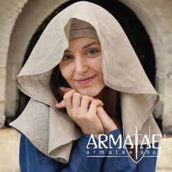 Authentischer mittelalterlicher Schleier aus 100 % Leinen auf https://armatae.shop