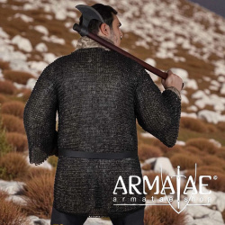 Kettenhemd Haubergeon Schwarz – 9 mm MIX auf https://armatae.shop