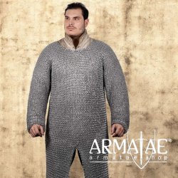 Kettenhemd Hauberk – 10 mm genietete Rundringe aus 1,6 mm Aluminium auf https://armatae.shop