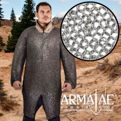 Kettenhemd Hauberk – 8 mm vernietete Rundringe, Stahl auf https://armatae.shop