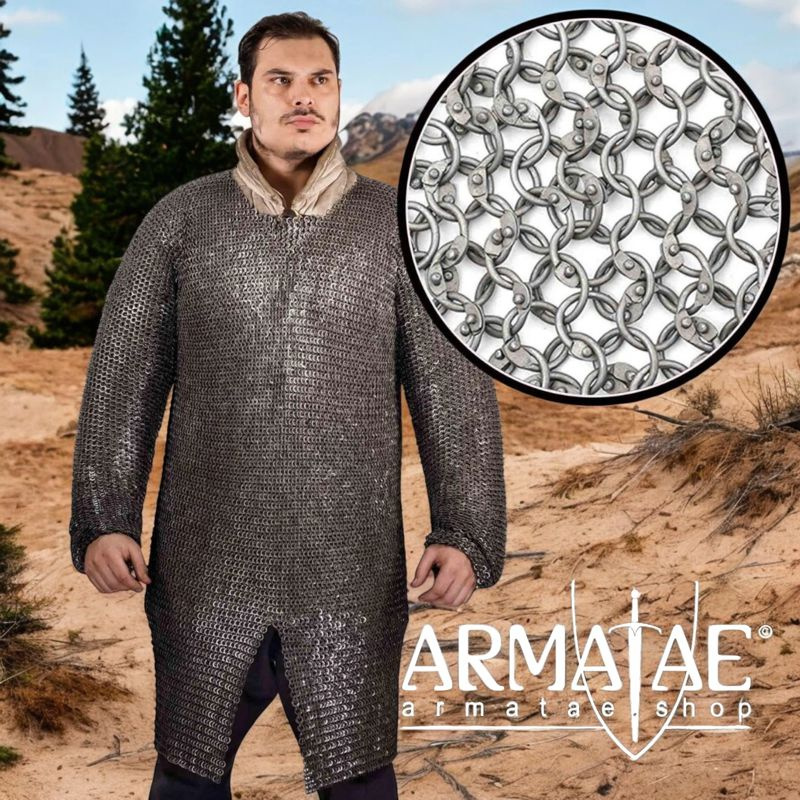 Kettenhemd Hauberk – 8 mm vernietete Rundringe, Stahl auf https://armatae.shop Kettenhemd Hauberk – 8 mm vernietete Rundringe, Stahl auf https://armatae.shop