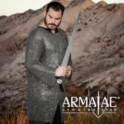 Kettenhemd Hauberk – 9 mm  Flachring MIX aus Edelstahl auf https://armatae.shop