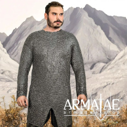 Kettenhemd Hauberk – 9 mm  Flachring MIX aus Edelstahl auf https://armatae.shop