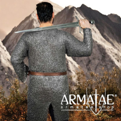 Kettenhemd Hauberk – 9 mm  Flachring MIX aus Edelstahl auf https://armatae.shop