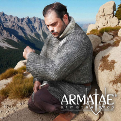 Kettenhemd Hauberk – 9 mm MIX Stahl auf https://armatae.shop
