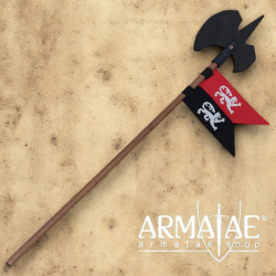 Kinder Hellebarde mit Flagge aus Holz und dickem, weichen Gummi auf https://armatae.shop