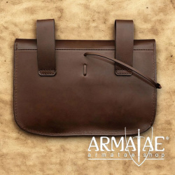 Mittelalterliche XL Ledertasche – Vollnarbenleder Braun auf https//amratae.shop