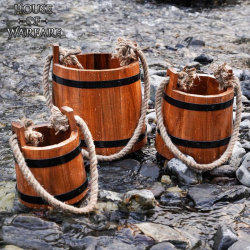 Mittelalterlicher Holzeimer – Handgefertigter Wasserbehälter aus Hartholz auf https://armatae.shop