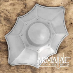 Mittelalterlicher Talhofer Buckler-Schild - 1,6 mm Stahl gebördelt auf https://armatae.shop
