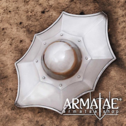 Mittelalterlicher Talhofer Buckler-Schild - 1,6 mm Stahl gebördelt auf https://armatae.shop