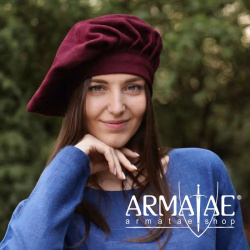 Mittelalterliches Barett - Mütze aus Schurwolle auf https://armatae.shop