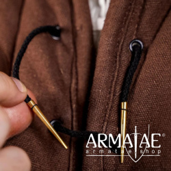 Nestelbänder schwarz mit Messingspitzen - 5er-Set auf https://armatae.shop