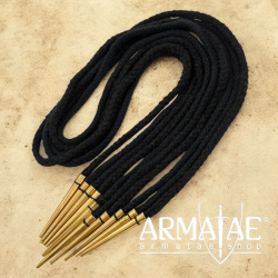 Nestelbänder schwarz mit Messingspitzen - 5er-Set auf https://armatae.shop