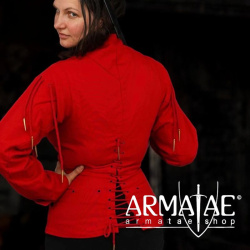 Spätmittelalterlicher Wams aus Baumwolle Rot auf https://armatae.shop