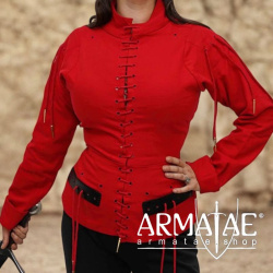 Spätmittelalterlicher Wams aus Baumwolle Rot auf https://armatae.shop