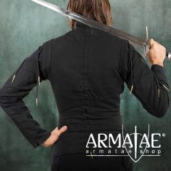 Spätmittelalterlicher Wams aus Baumwolle Schwarz auf https://armatae.shop