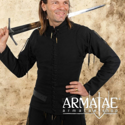 Spätmittelalterlicher Wams aus Baumwolle Schwarz auf https://armatae.shop