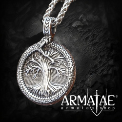 Yggdrasil Anhänger "JOR" Halskette aus Edelstahl - 60 cm auf htpps://armatae.shop
