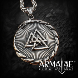 Midgardschlange Halskette mit Vegvisir und Wotansknoten auf https://armatae.shop
