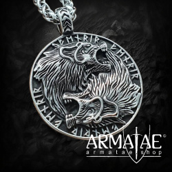 Wolf Anhänger "BLIX" aus Edelstahl mit Kette - 60 cm auf https://armatae.shop