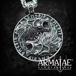 Wolf Anhänger "BLIX" aus Edelstahl mit Kette - 60 cm auf https://armatae.shop