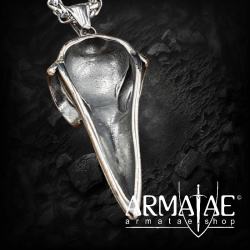 Rabenschädel Schmuck Anhänger "AVA" mit Halskette aus Edelstahl - 60 cm auf https://armatae.shop