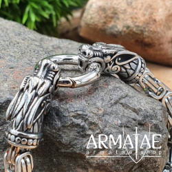 Edelstahl Wikinger Armkette "AldulfR" - Silberfarben auf https://armatae.shop - Bild 2