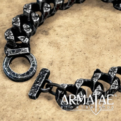 Fenrisband – Massive Edelstahl-Armkette im Antik-Finish auf https://armatae.shop - Bild 2