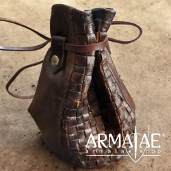 Lederbeutel mit gewebter Front auf https://armatae.shop - Bild 1