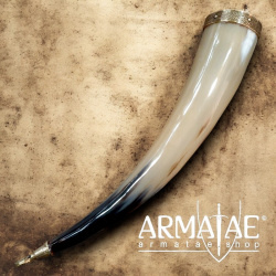 Trinkhorn mit Messingbeschlägen auf https://armatae.shop - Bild 2