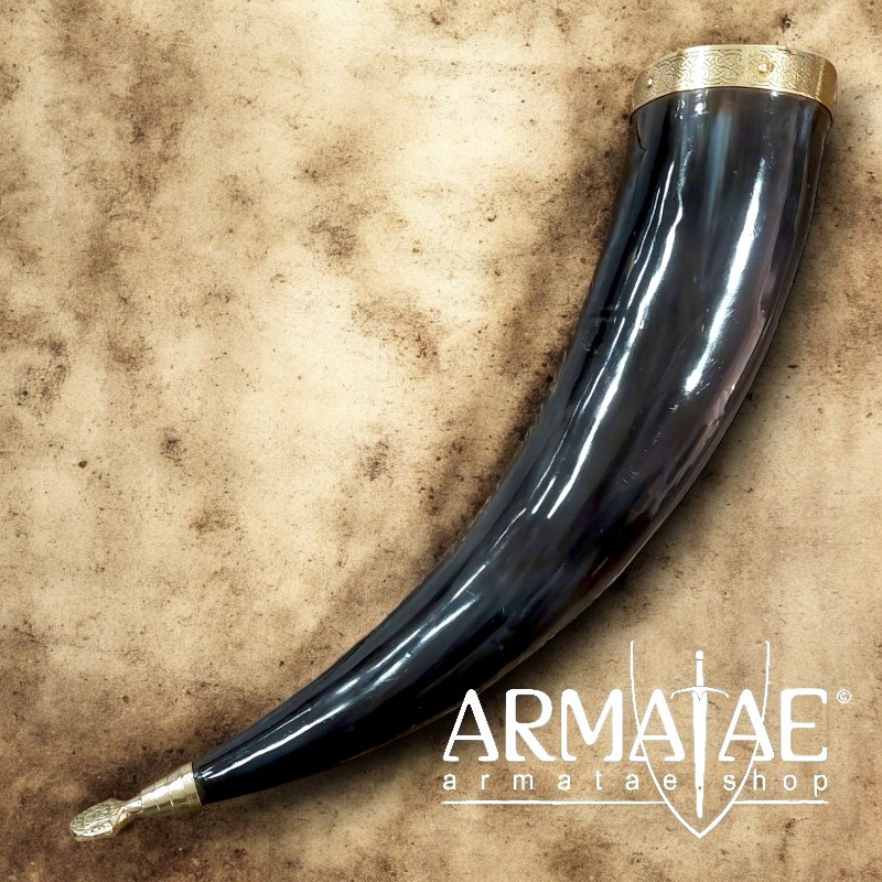 Trinkhorn mit Messingbeschlägen auf https://armatae.shop - Bild 1