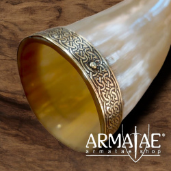 Trinkhorn mit Messingbeschlägen auf https://armatae.shop - Bild 8