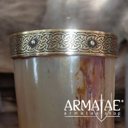 Trinkhorn mit Messingbeschlägen auf https://armatae.shop - Bild 5