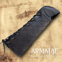 Bogenschützen Armschutz Leder schwarz auf https://armatae.shop - Bild 2