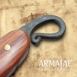 Handgeschmiedetes Kochmesser mit punzierter Lederscheide von https://armatae.shop - Bild 5