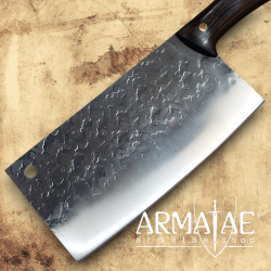 Handgefertigtes China Kochmesser, Wengeholz Griff von https://armatae.shop - Bild 2