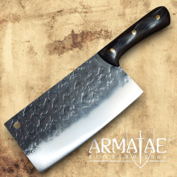 Handgefertigtes China Kochmesser, Wengeholz Griff von https://armatae.shop - Bild 1