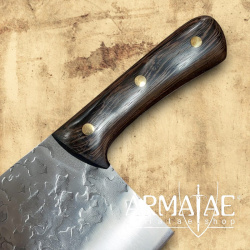 Handgefertigtes China Kochmesser, Wengeholz Griff von https://armatae.shop - Bild 3