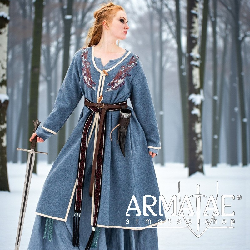 Wikinger Birka Mantel Skadi Taubenblau auf https://armatae.shop - Bild 2