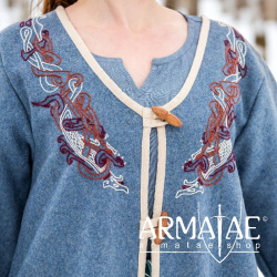 Wikinger Birka Mantel Skadi Taubenblau auf https://armatae.shop - Bild 3