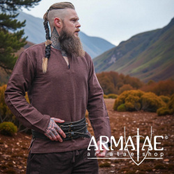 Wikingertunika „Ivar“ Braun aus robuster Baumwolle von Leonardo Carbone auf https://armatae.shop - Bild 1